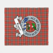 Fraser Weathered Clan Badge Clan Badge Tartan Plai Fleece Deken (Voorkant (Horizontaal))