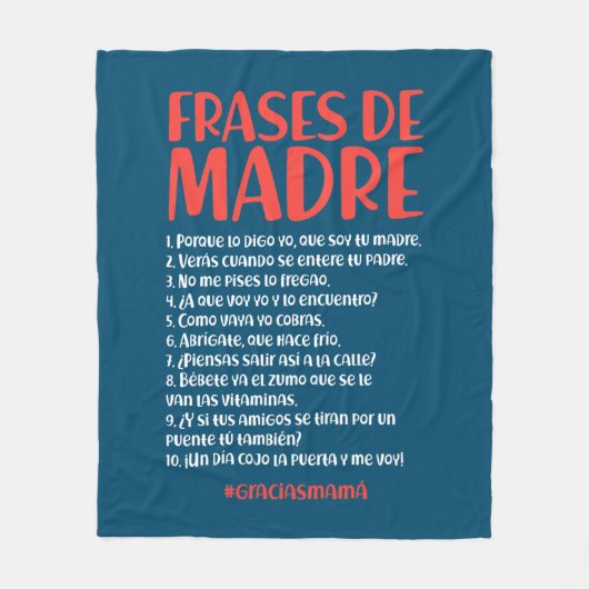 Frases de Madre Fleece Deken (Voorkant)