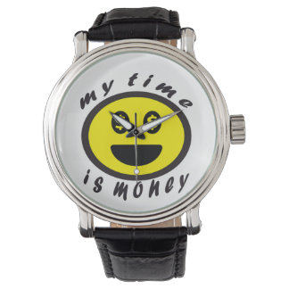 frases  positivas emoji my time is money horloge