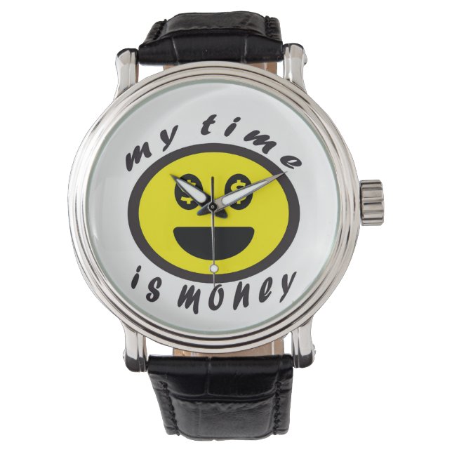 frases  positivas emoji my time is money horloge (Voorkant)
