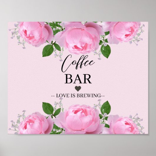 Frassensroze rozen, cafeïne poster (Voorkant)