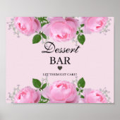 Frassensroze rozen, dessertbalk poster (Voorkant)