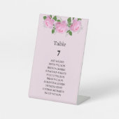 Frassensroze rozen, wedijvernummer reclamebord met voetstuk (Voorkant)