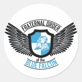 Fraterale orde van de blauwe valk, blauwe valk ronde sticker