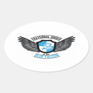 Fraterale orde van de blauwe valk ovale sticker