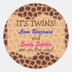 Fraterale tweelingen - Giraffe Geëxisteerd Baby s Ronde Sticker