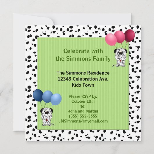 Fratern Twins 4e verjaardag Party met Green Kaart (Achterkant)