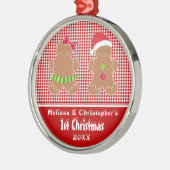 Fraternal Twins Baby's First Kerstversiering Metalen Ornament (Links)