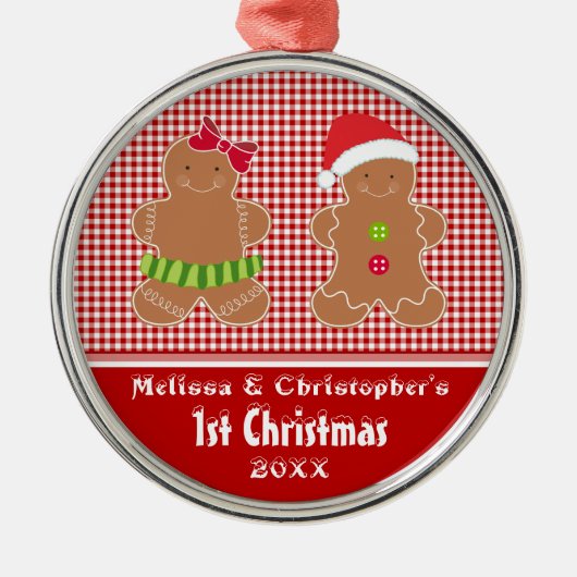 Fraternal Twins Baby's First Kerstversiering Metalen Ornament (Voorkant)