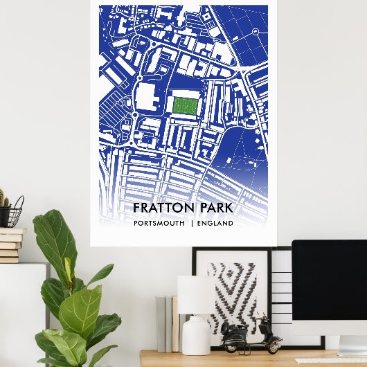 Fratton Park Poster, de thuisbasis van Portsmouth  Poster (Thuiskantoor)