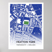 Fratton Park Poster, de thuisbasis van Portsmouth  Poster (Voorkant)