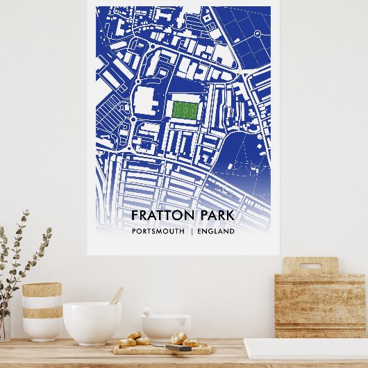 Fratton Park Poster, de thuisbasis van Portsmouth  Poster (Keuken)