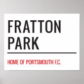 Fratton Park Stadium Street Sign Poster (Voorkant)