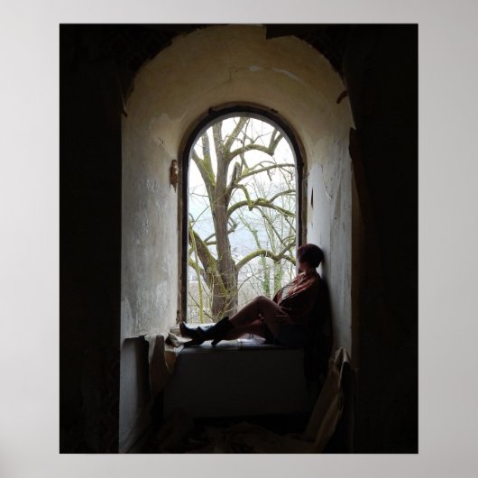 frau am fenster poster (Voorkant)