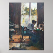Frau am Schreibtisch Poster (Voorkant)