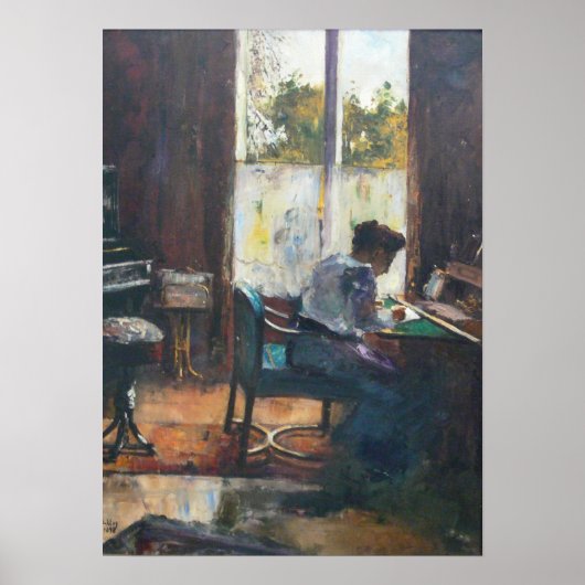 Frau am Schreibtisch Poster (Voorkant)