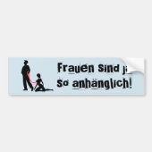 Frau ein der Leine Bumpersticker (Voorkant)