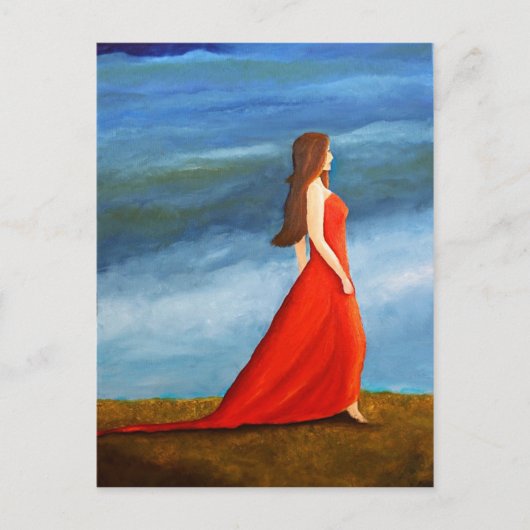 Frau im roten Kleid Briefkaart (Voorkant)