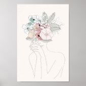 Frau mit Blumen Poster (Voorkant)