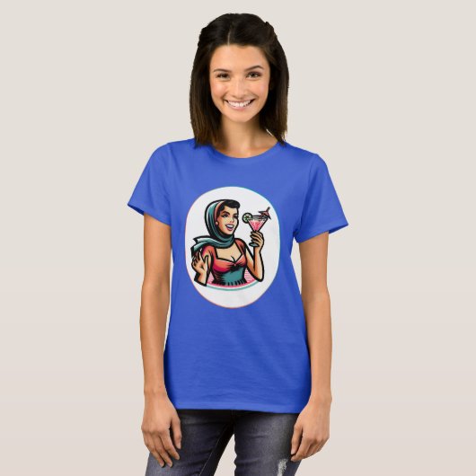 Frau mit Cocktail  T-shirt (Voorkant volledig)