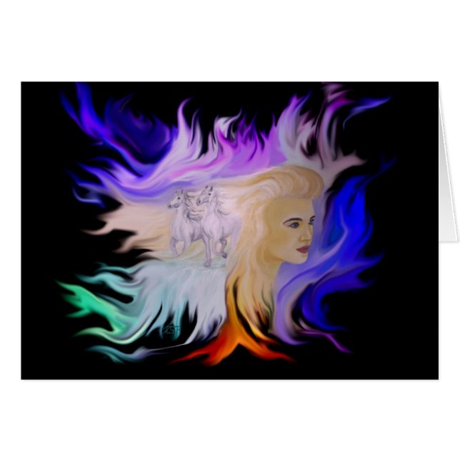 Frau mit Pferd (Voorkant Horizontaal)