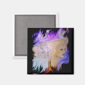 Frau mit Pferd Magneet (Voorkant / Achterkant)