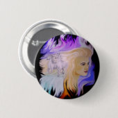 Frau mit Pferd Ronde Button 5,7 Cm (Voorkant /achterkant)