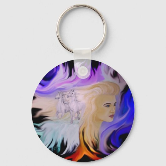Frau mit Pferd Sleutelhanger (Voorkant)