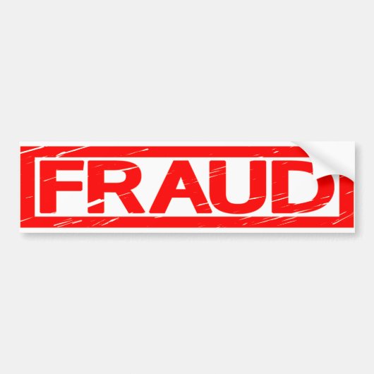 Fraud Stamp Bumpersticker (Voorkant)