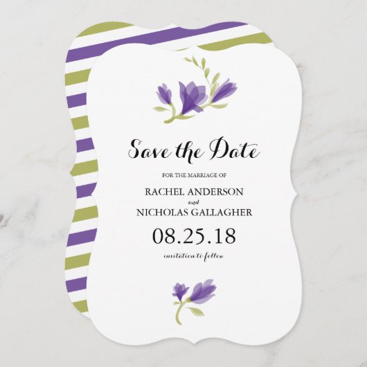 Fraude Freesia Petals | Datum opslaan Save The Date (Voorkant / Achterkant)