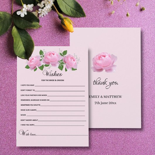 Fraude Roses Wedding Well Wishes Advieskaart