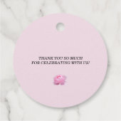 Fraude roze rozen, bruiloft bedankt, cadeautjes La Bedankjes Labels (Achterkant)