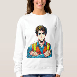 Frauen Sweatshirt mit Manga-Sicherheitsfachmann
