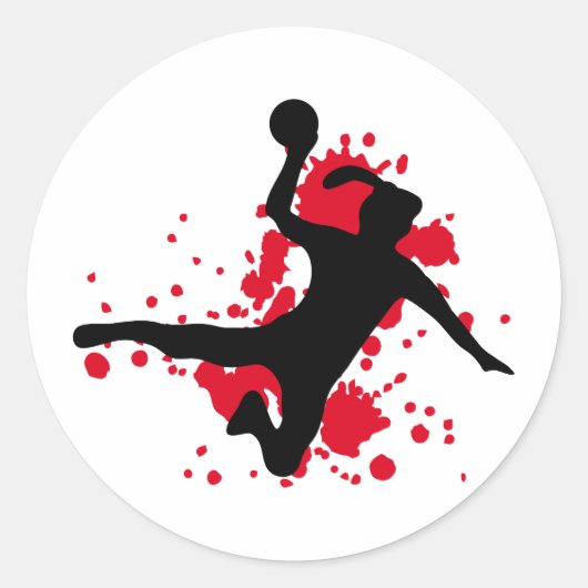Frauenhandballbord Ronde Sticker (Voorkant)