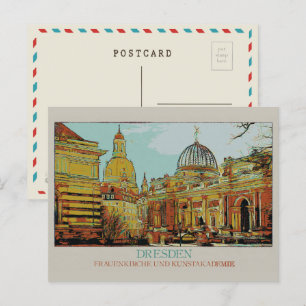 Frauenkirche en Academie voor Schone Kunsten Dresd Briefkaart