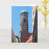 Frauenkirche - München, Wenskaart van Duitsland Kaart (Gele Bloem)
