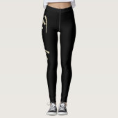 Frauke white gold Handwriting Hose Leggings (Voorkant)