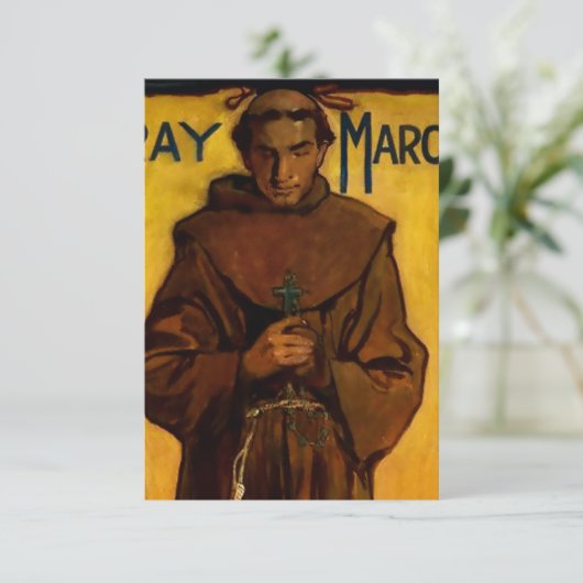 “Fray Marcos” Western Art by Gerald Cassidy Bedankkaart (Staand voorkant)