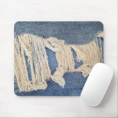 Frayed Blue Jean Fabric Muismat (Met muis)