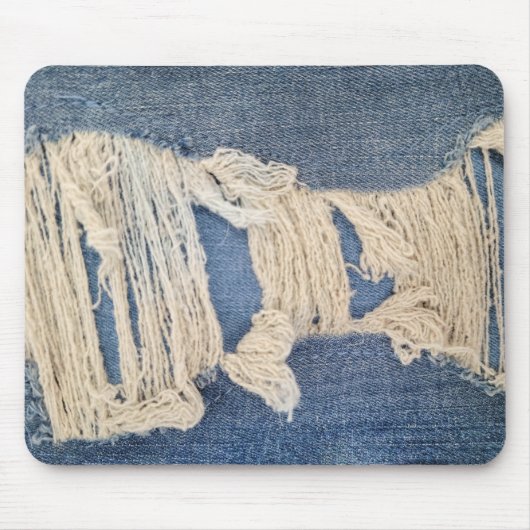Frayed Blue Jean Fabric Muismat (Voorkant)