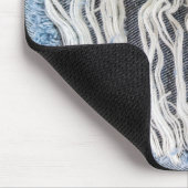 Frayed Blue Jean Hole Muismat (Hoek)