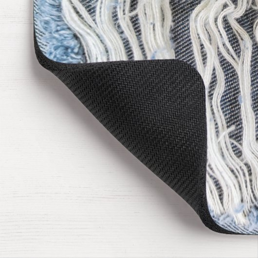 Frayed Blue Jean Hole Muismat (Hoek)