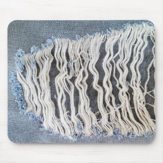 Frayed Blue Jean Hole Muismat (Voorkant)