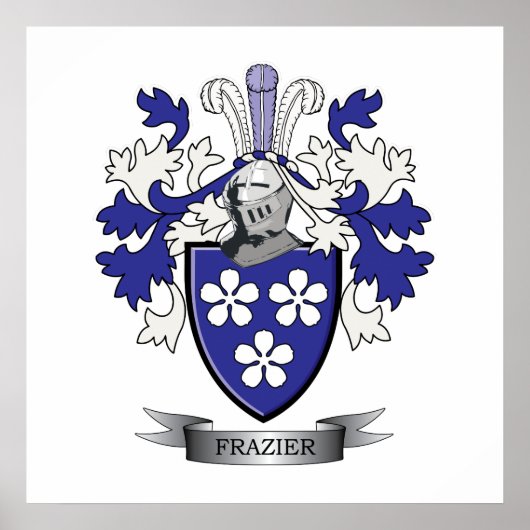 Frazier Family Crest Coat of Arms Poster (Voorkant)