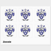 Frazier Family Crest Coat of Arms Vierkante Sticker (Vel)