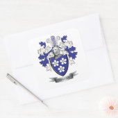 Frazier Family Crest Coat of Arms Vierkante Sticker (Envelop)