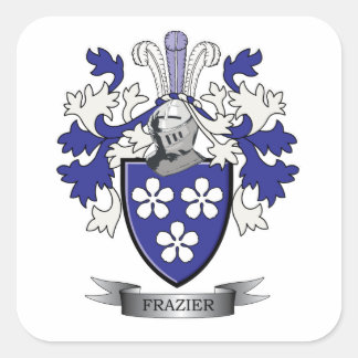 Frazier Family Crest Coat of Arms Vierkante Sticker