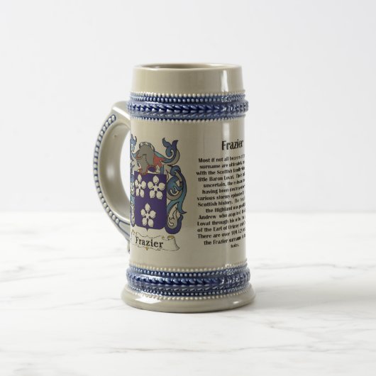 Frazier Family Crest Stein Bierpul (Voorkant links)