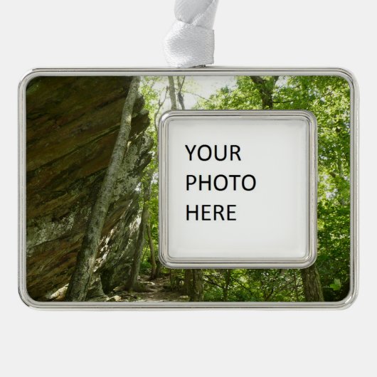 Frazier Rock Wall in Shenandoah National Park Verzilverd Omlijst Ornament (Voorkant)