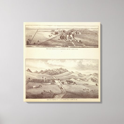 Frazier Valley, Lakeside ranches Canvas Afdruk (Voorkant)